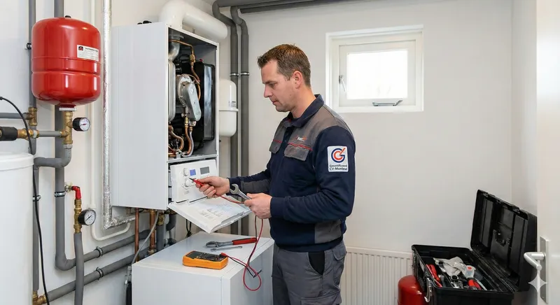 Gecertificeerde CV monteur installeert centrale verwarmingsketel